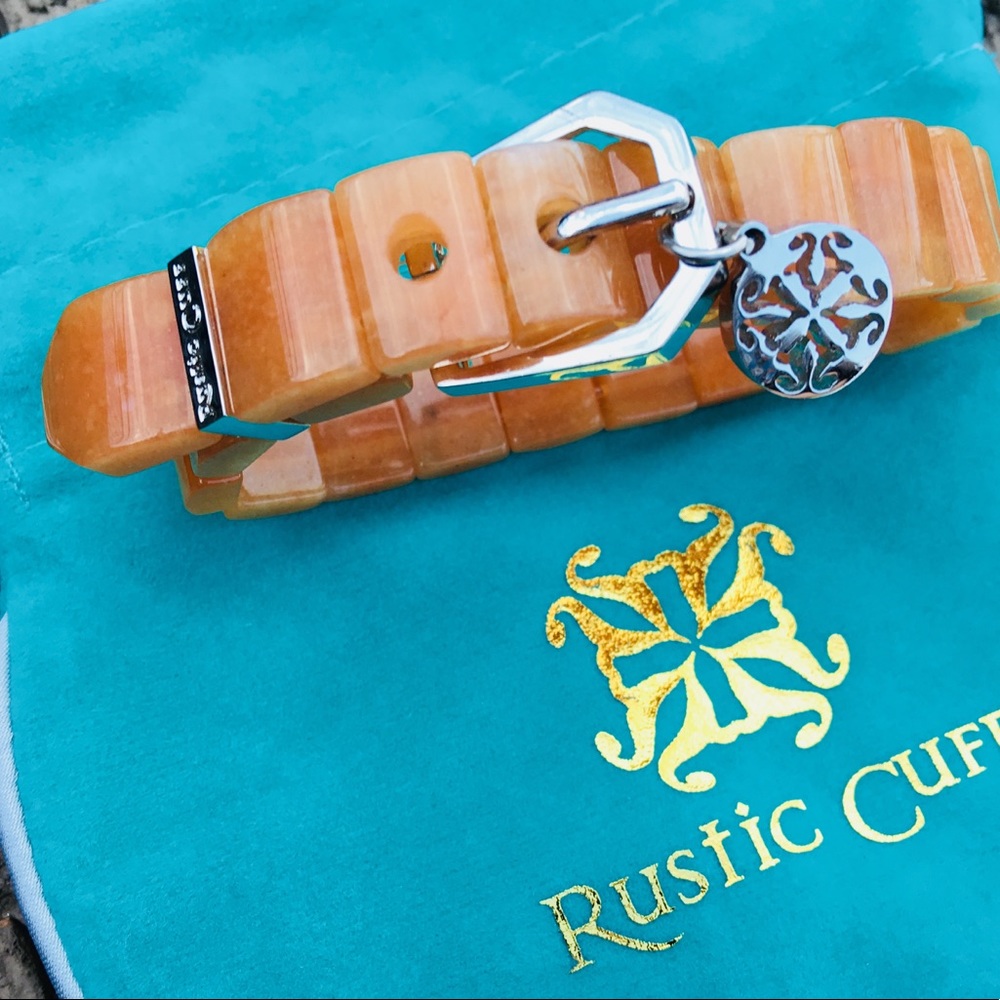 Rustic Cuff Orange Charay with Silver